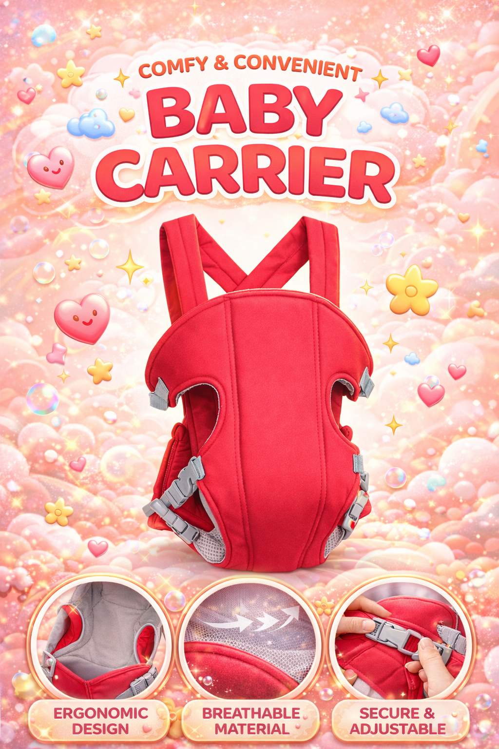 Premium Baby Carrier™ – আরামদায়ক ও নিরাপদ বহন