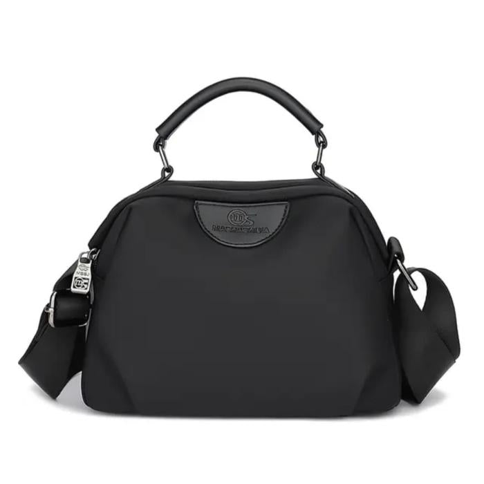 New Portable Nylon Cloth with Cowhide Shoulder Bag
