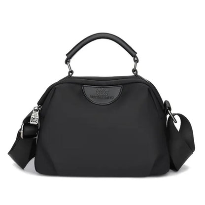 New Portable Nylon Cloth with Cowhide Shoulder Bag