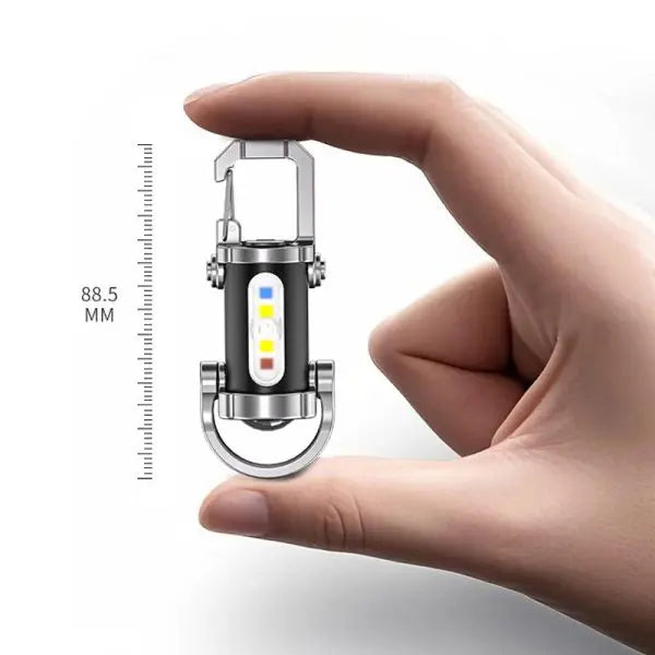 High Power LED + COB Keychain Flashlight | 7 Modes + Type-C Charger
