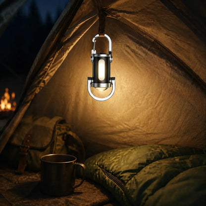High Power LED + COB Keychain Flashlight | 7 Modes + Type-C Charger